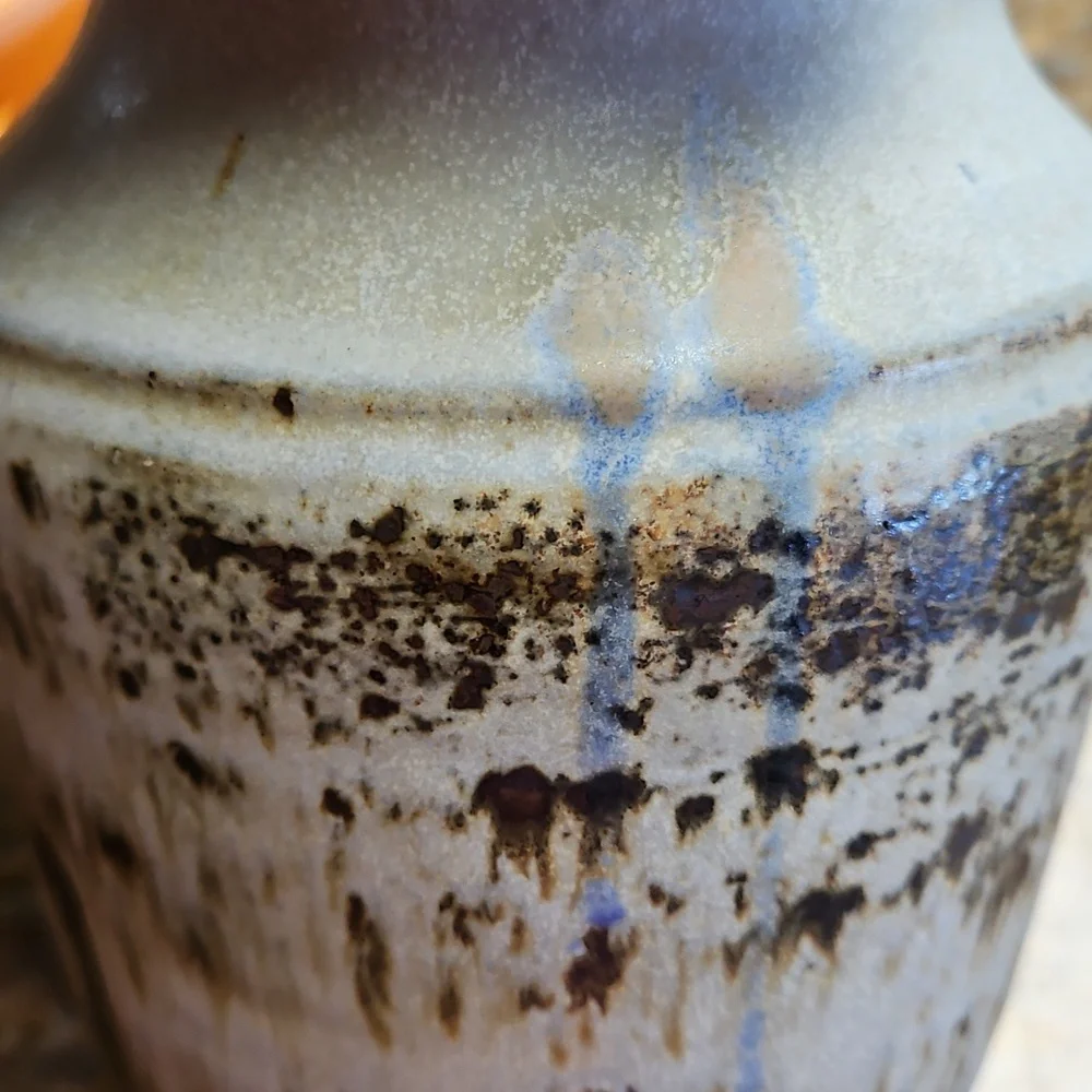 Rustic Cream and Brown Handcrafted Ceramic Vase
